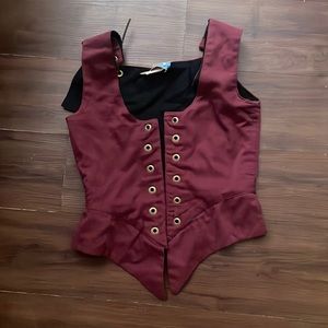90s vintage lace up corset shirt
